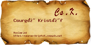 Csurgó Kristóf névjegykártya