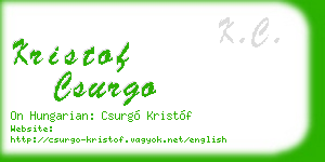 kristof csurgo business card